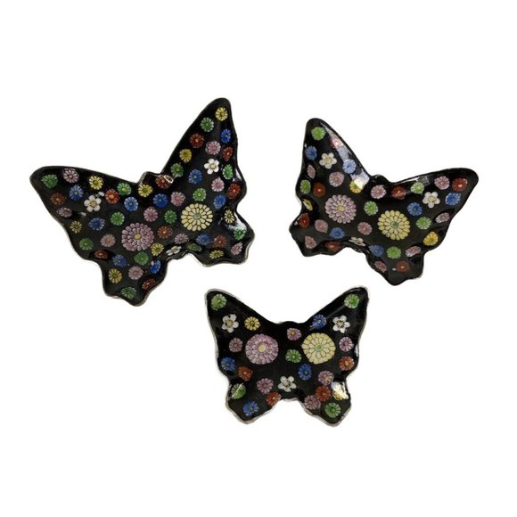 Vintage Fred Roberts San Francisco Nesting Butterfly Trinket Dishes Made Japan - Picture 1 of 12